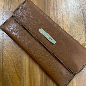 Michael Kors Pebbled Leather Long Slim Flap Wallet